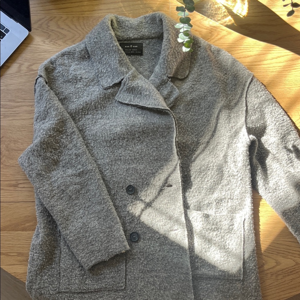 Chic Gray Pea Coat for Women